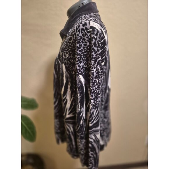Zebra Leopard Print Zip Up Jacket size L - Picture 3 of 4